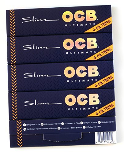 5 booklets OCB ULTIMATE SLIM Thinnest Rolling paper King Size + FILTER TIPS by OCB von OCB