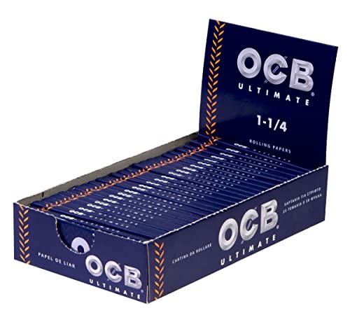 OCB 15425 Ultimate Rolling Papers, Drehpapier kurz, 25 Heftchen a 50 Blatt, Größe 1 1/4 (77 mm) von OCB