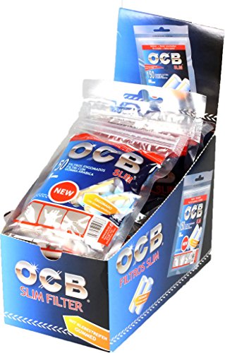 OCB 15443 Slim Filter Zigarettenpapier, 10x150 Stück, 6 mm, Blau von OCB