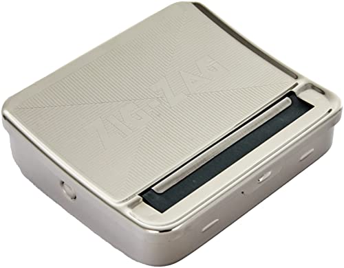 OCB Zig-ZAG Rolling Box perfekte Zigaretten Drehmaschine, Chrom, Silber, 8 x 8 x 2 cm von ZIG-ZAG