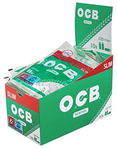 OCB 17626 Menthol Slim Filter 6 mm-9600-10 Beutel a 120 Stück, Papier von OCB
