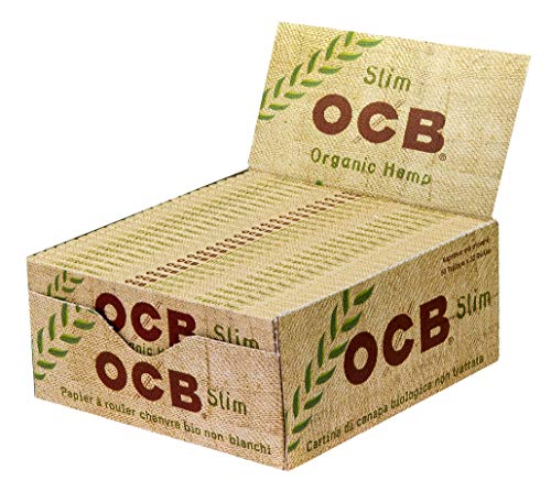 OCB 2100 Organic Hemp Slim Unbleached Rolling Paper, 50 Heftchen 32 Blatt, beige, M von OCB