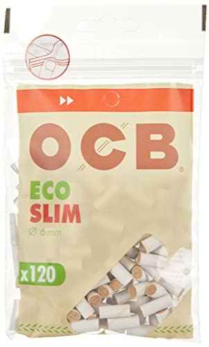 OCB Organic Slim Drehfilter Feinfilter 10 x 120 Filter, Eindrehfilter 6mm, Gelb von OCB