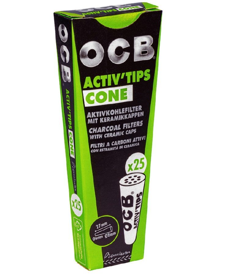 OCB Activ Tips Cone Aktivkohlefilter 6mm/8mm 20/25 von OCB