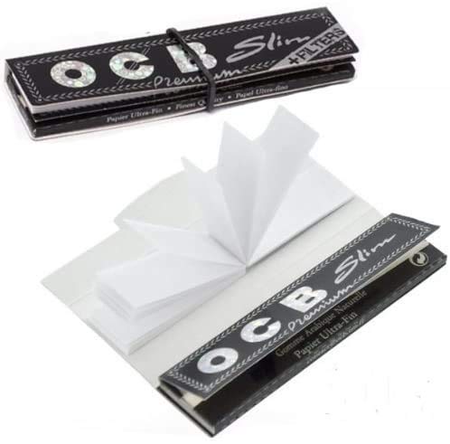 OCB Black Slim Papers with Filter Tips (10x32/32) Tips Black Filter by OCB von OCB