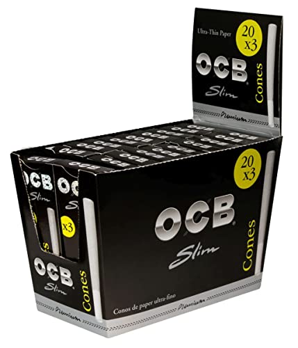 OCB Premium Cones Slim-Schachteln Zigarettenpapier, Zellstoff, Schwarz, 16 x 10 x 7 cm von OCB