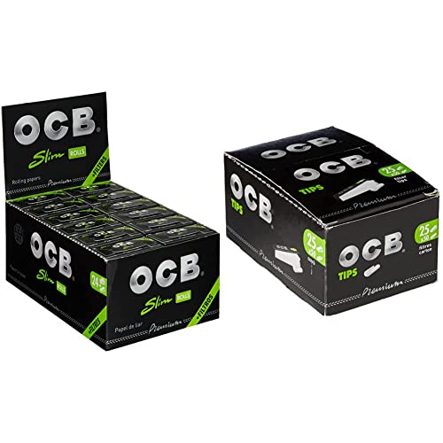 OCB Premium Rolls + Tips, 24 Stück & 9001 Filter Tips 25 Heftchen, 50 Blatt von OCB