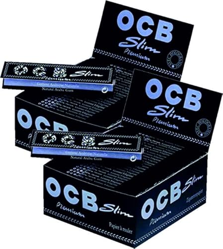 OCB Premium Slim - King Size Zigarettenpapier, Papier, schwarz, 15 x 15 x 5 cm von OCB