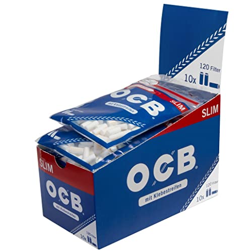 OCB Slim 6 MM 10 x Beutel a 120 Filter, Durchmesser Praktischen, Wiederverschließbarer Beutel-10 Je 1 Karton von OCB