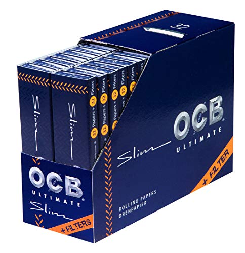 OCB Ultimate ultradünne Papers+Tips King Size Slim Blättchen 2 Boxen (64 Heftchen) von OCB
