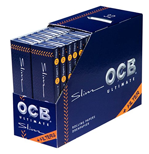 OCB Ultimate ultradünne Papers+Tips King Size Slim Blättchen 3 Boxen (96 Heftchen) von OCB