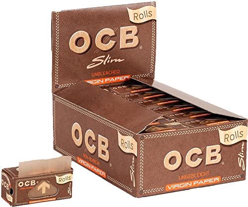 OCB Unbleached Rolls Virgin Papier-Langes Zigarettenpapier, schwarz, 15 x 15 x 5 cm von OCB