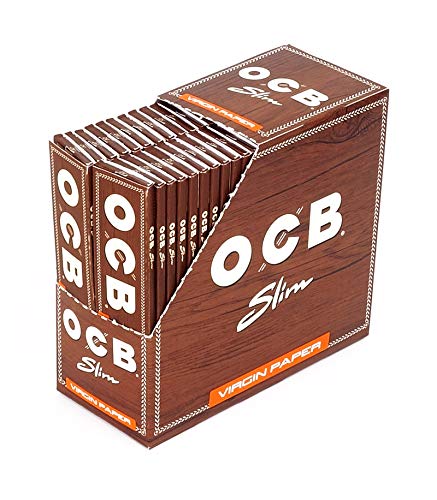 OCB Unbleached Virgin slim King Size Papers ungebleichte Blättchen NEU 1 Box (50 Heftchen/Booklets) von OCB