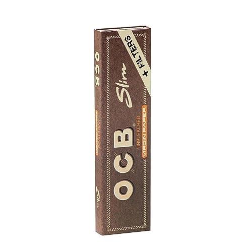 OCB Virgin King Size Papers+Tips Slim ungebleicht 8 Heftchen von OCB