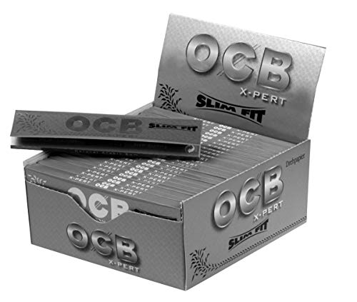 OCB X-Pert Slim Fit, ultra-dünne King Size Slim Blättchen aus Frankreich 2 Boxen (100 Heftchen) von OCB