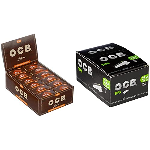 OCB Zigaretten Papier, Grau & 9001 Filter Tips 25 Heftchen, 50 Blatt von OCB
