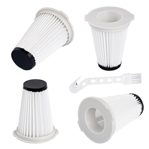 4 Stück Filter für Einhell TE-SV 18 li, Waschbarer Staubsauger Filter mit Reinigungsbürste, Faltenfilter passend für Einhell Akku-Stielstaubsauger TE-SV 18 Li von OCCOUMR