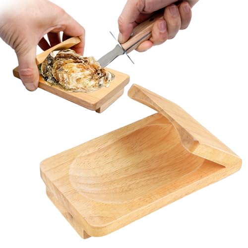 OCCOUMR Oyster Shucking Clamp, Oyster Clamp, Austernschälen Halter aus Holz, Meeresfrüchte Werkzeuge, für Partys, Camping, Picknicks, Grillen, Austern von OCCOUMR