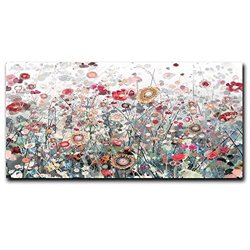 Moderne Blumen Gemälde Farbe Blume Kunst Leinwand Poster und Drucke Wandkunst Bilder für Wohnzimmer Dekor Wandbild 70x140cm Rahmenlos von OCEANGOD