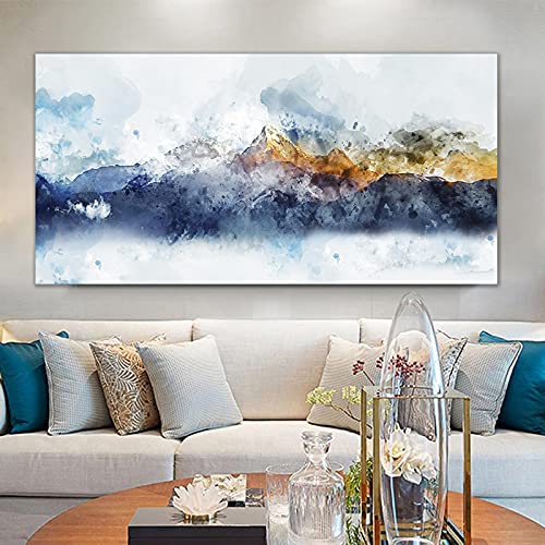 OCEANGOD Leinwand Wandkunst Chinesischen Stil Aquarell Berge Moderne Wohnkultur Gemälde für Home Print Poster Bild Kunstwerke 60x120cm Rahmenlos von OCEANGOD