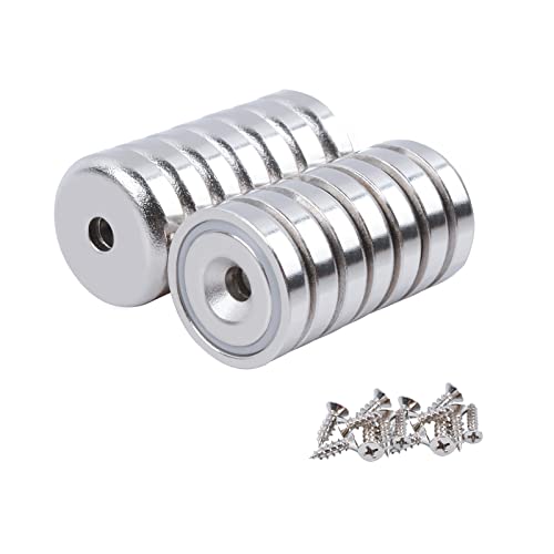 OCEUMAOA 14 Stück Neodym Magnete Extra Stark mit Loch 6kg Magnet zum Anschrauben Topfmagnet Magnete Extra Stark mit Schrauben für Werkstatteinrichtung Zubehör 16mm von OCEUMAOA