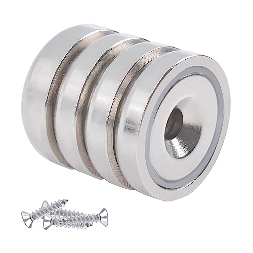 OCEUMAOA Neodym Magnete mit Loch 30kg Magnete Stark,Magnet zum Anschrauben mit Schrauben für Werkstatteinrichtung Zubehör 25mm 4 Stück von OCEUMAOA