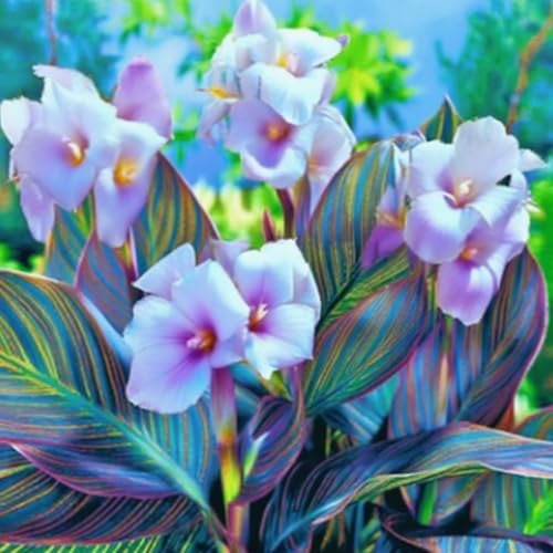 CannaZwiebeln -Zierlauch - Wurzeln– üPpig GrüNe BläTter, Pflegeleicht, Perfekt FüR Haus Und Garten-3 Stängel-B von OCFVJNF