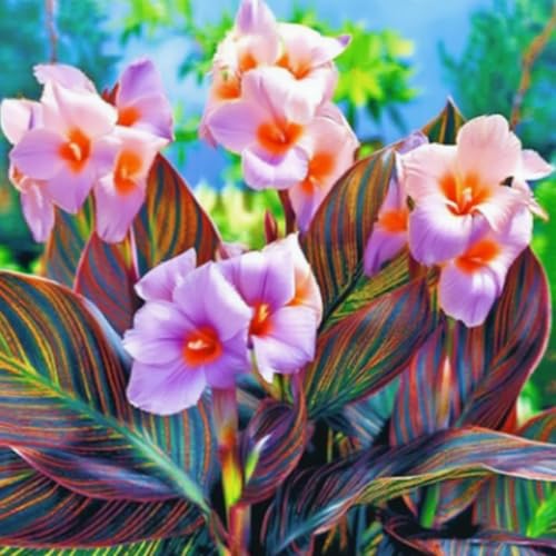 CannaZwiebeln -Zierlauch - Wurzeln– üPpig GrüNe BläTter, Pflegeleicht, Perfekt FüR Haus Und Garten-4 Stängel-A von OCFVJNF