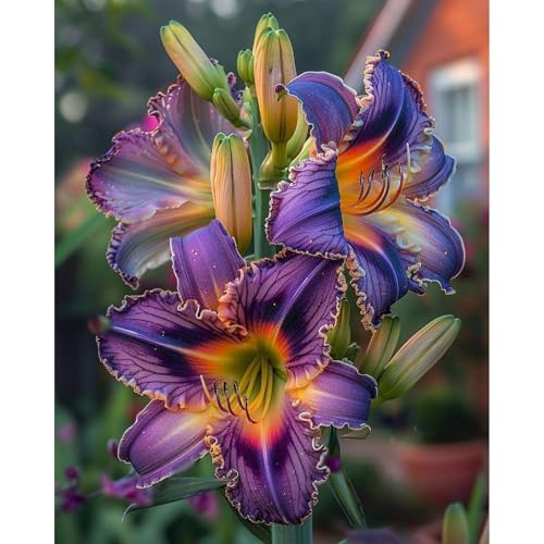Seltene Taglilienzwiebeln, Taglilienzwiebelnwinterhart Seltene Hemerocallis Winterhart MehrjäHrig SchöNes Bepflanzen Von StaudengäRten-10 hemerocallis-D von OCFVJNF