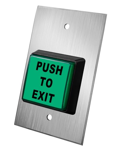 Push to Exit Taste, Indoor Green Square Request to Exit Button with Green LED Light, Stainless Steel Exit Access Control Switch for Door System, Thick Metal Plate for More Durability Push to Exit Taste, Indoor Green Square Request to Exit Button with Green LED Light, Stainless Steel Exit Access Control Switch for Door System, Thick Metal Plate for More Durability von OCHIKI