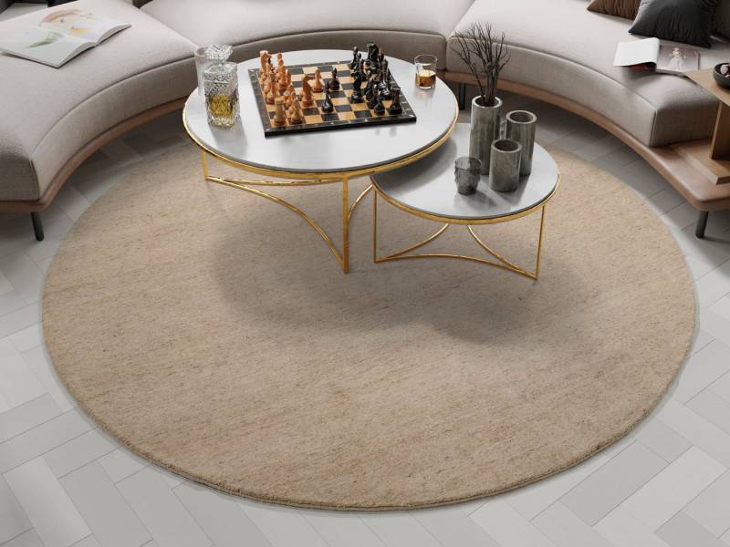 OCI DIE TEPPICHMARKE Wollteppich ESEMPIO UNI MELANGE, rund, Höhe: 18 mm, reine Wolle, handgeknüpft, hochwertig verarbeitet, natürlich warm OCI DIE TEPPICHMARKE Wollteppich ESEMPIO UNI MELANGE, rund, Höhe: 18 mm, reine Wolle, handgeknüpft, hochwertig verarbeitet, natürlich warm von OCI DIE TEPPICHMARKE