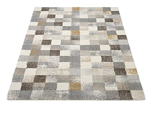 OCI New Villa Squares Teppich 912 grau-Creme 80 x 150 cm von OCI