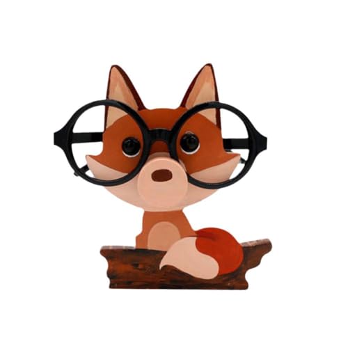 OCKULT 3D-Tier-Brillenregal, niedliche Cartoon-Schnitzereien, Sonnenbrillen-Display, Regal, Ständer, Schmuck, Brillen, Holzvitrine von OCKULT