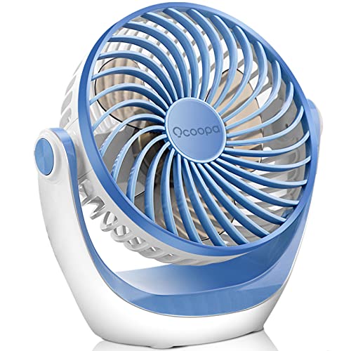 OCOOPA USB Ventilator, Ventilator klein Tischventilator mit starkem Luftstrom und Leise Betrieb 3 Geschwindigkeiten, 360 ° Drehbarer Kopf, Einfach zu Tragen für Büro, Zuhause und im Freien von OCOOPA