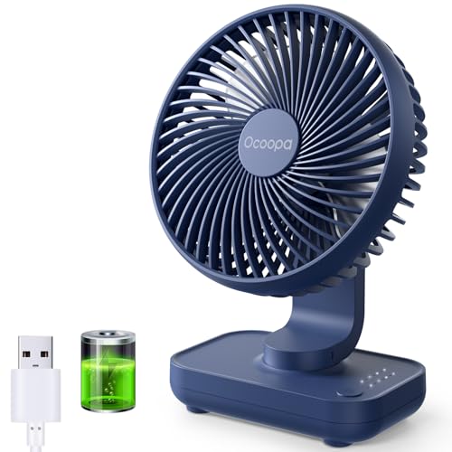 OCOOPA USB Ventilator Ultra Leise - 4000mAh Tischventilator, 4 Geschwindigkeiten, Mini Ventilator für den Schreibtisch, Zuhause und Büro von OCOOPA