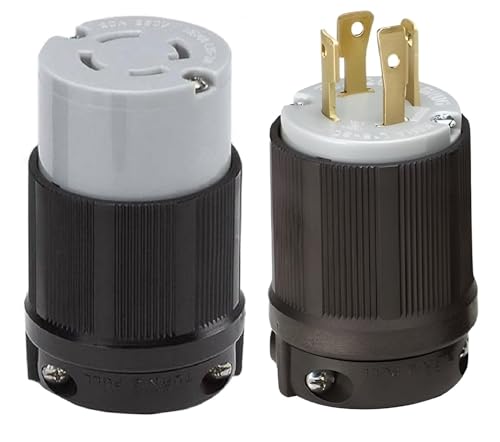 OCS Parts NEMA L15-30 Verriegelungsstecker- und Stecker-Set, 250 V Wechselstrom, 30 A, 3-polig, 4-adrig, cUL-gelistete Ersatzstecker (Stecker + Stecker) von OCS Parts