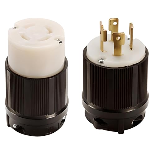 OCS Parts NEMA L16-30 Verschlussstecker und Anschlüsse, 480 V – 30 A, 3-polig, 4 Drähte, cUL-gelistete Ersatzstecker (Stecker + Stecker) von OCS Parts