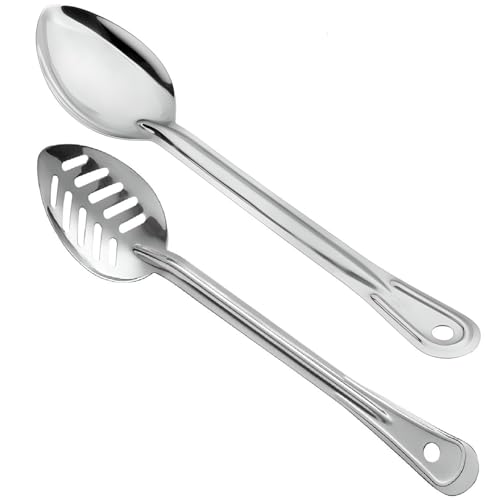 OCS Parts Solide und geschlitzte Backlöffel, Edelstahl, Rühr- und Backlöffel für private und gewerbliche Küchen, spülmaschinenfest, 33 cm, 2 Stück OCS Parts Solide und geschlitzte Backlöffel, Edelstahl, Rühr- und Backlöffel für private und gewerbliche Küchen, spülmaschinenfest, 33 cm, 2 Stück von OCS Parts