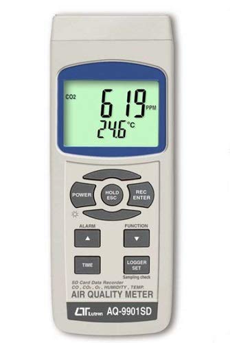 6-in-1 Luftqualität Echtzeit Datenlogger Messgerät CO CO2 O2 Sauerstoff Taupunkt Luftfeuchtigkeit Temperatur Schadstoffmessgerät LQ3 von OCS.tec