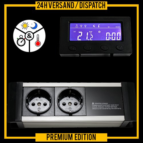 Digitaler Thermostat Thermo Control Zeitschaltuhr Alarm Aquarium Terrarium Reptilien Fische *externes Display* TXB von OCS.tec