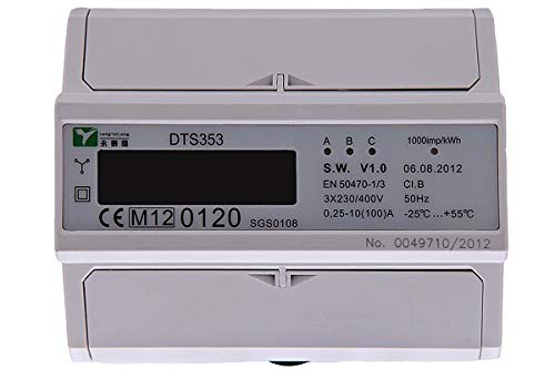 Drehstromzähler Verbrauch (kWh) & Leistung (kW) Stromzähler Starkstrom Zwischenzähler 380/400V digital DIN-Hutschiene ZS4 von OCS.tec