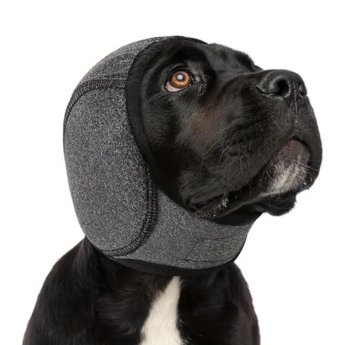 OCSOSO Hundebad-Ohrenschützer – wasserdichte Schwimm-Ohrenschutzhaube mit Geräuschreduzierung, Atmungsaktiver & Verstellbarer Hundeohrenschutz gegen Schmutz, Insekten(Grau S) von OCSOSO