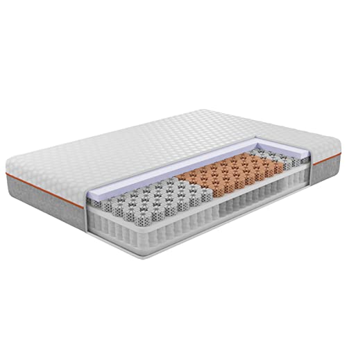 OCTASLEEP Smart Hybrid Matratze 140x200 - H4 medium/hart - für alle Körpertypen - Effektive Druckentlastung - Höhe 23cm – atmungsaktiv & kühlend von OCTASLEEP