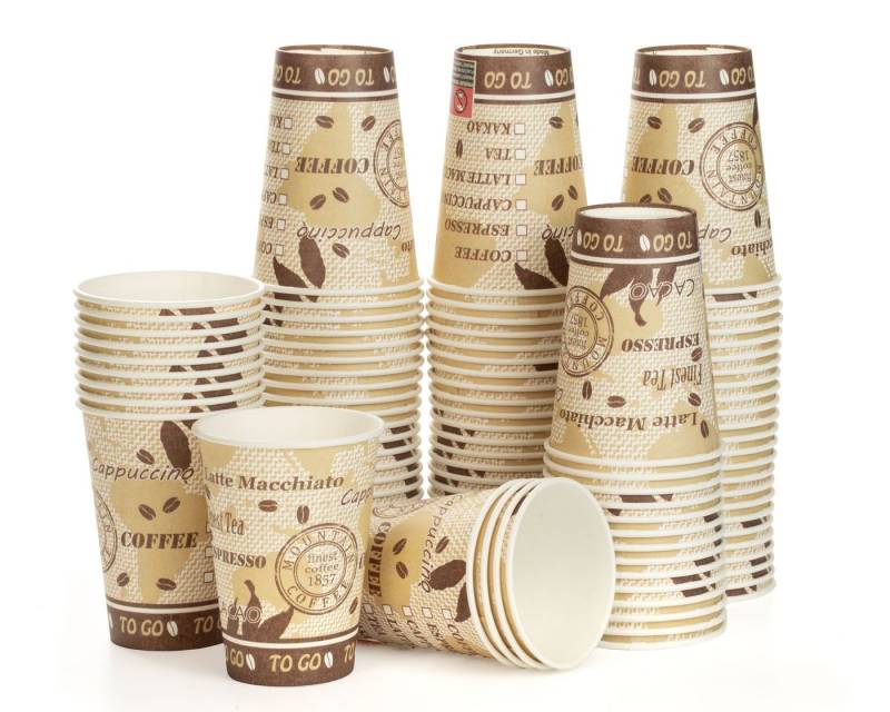OCTOPUS Einwegbecher 100x Trinkbecher, Coffee to go, Kaffeebecher mit 180ml Füllvolumen, Pappe von OCTOPUS