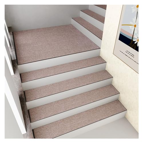 Stufenmatten Außen Innen Rutschfest Treppenstufen Matten,Anti-Rutsch Teppich Treppen Treppenstufen für Holzstufen,Weich Treppenteppich Selbstklebend,Waschbarer Treppenschoner Stufenschutz Rechteckig ( von ODAROS
