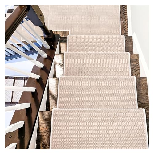 Teppich Treppenstufen Matten Stufenmatten Innen,Treppenteppich Selbstklebend Pflegeleichte,Anti-Rutsch Treppen Treppenstufen für Holzstufen,Treppenstufenauflage Weich Treppen-Teppich -Tritte ( Color : von ODAROS