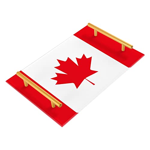 Dekoratives Tablett mit Kanada-Flagge, Tablett mit Griff für Badezimmer, Schlafzimmer, Waschtisch, Heimdekoration von ODAWA