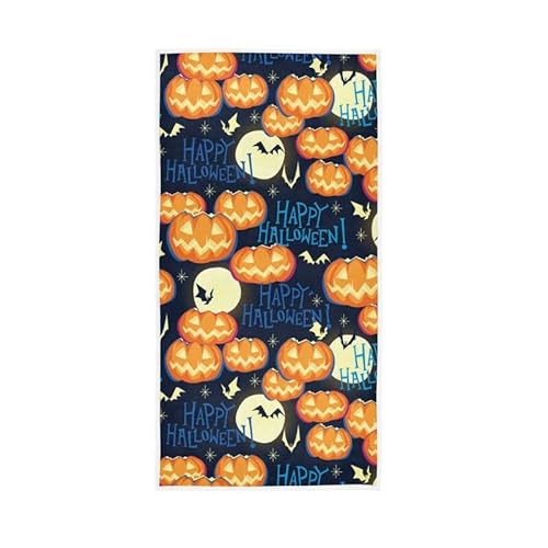 Halloween-Kürbis-Handtücher für Zuhause, Badezimmer, Fitnessstudio, Yoga, Spa, Hotel, saugfähig, weich, bequem, 76 x 38 cm von ODAWA