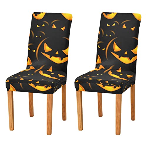 Kürbisse Halloween Stuhlhussen Set für Esszimmer Dehnbar Esszimmer Stuhl Schonbezug Restaurant Hotel Abnehmbar Waschbar Küchenstuhl Schonbezug von ODAWA