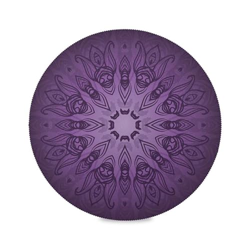 Mandala-Tischset, violette Hintergründe, hitzebeständig, rund, für Küche, Tischdekoration von ODAWA